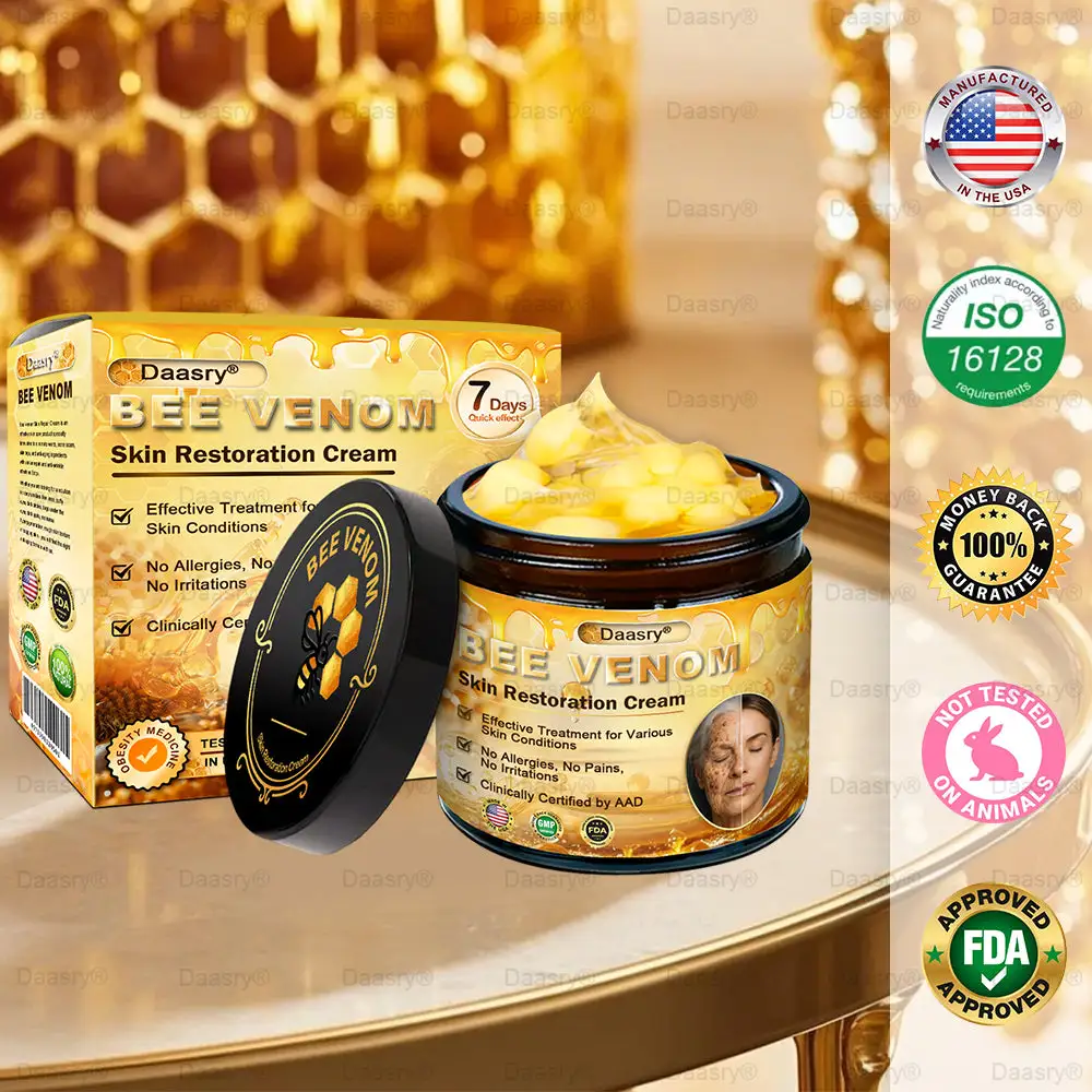 Daasry® Bee Venom Skin Repair & Anti-Aging Cream, Wrinkle Reduction, Hydrating, Brightening, Scar Healing, Sensitive Skin Relief, Even Tone
