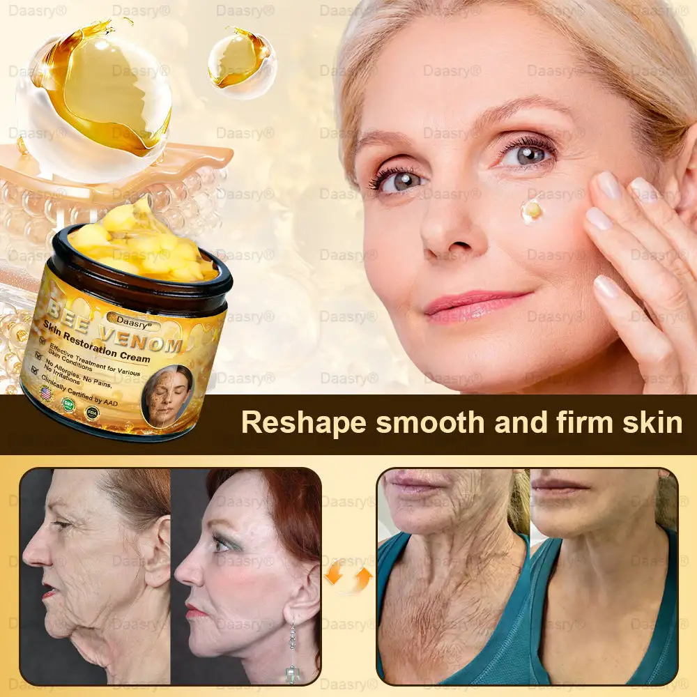 Daasry® Bee Venom Skin Repair & Anti-Aging Cream, Wrinkle Reduction, Hydrating, Brightening, Scar Healing, Sensitive Skin Relief, Even Tone