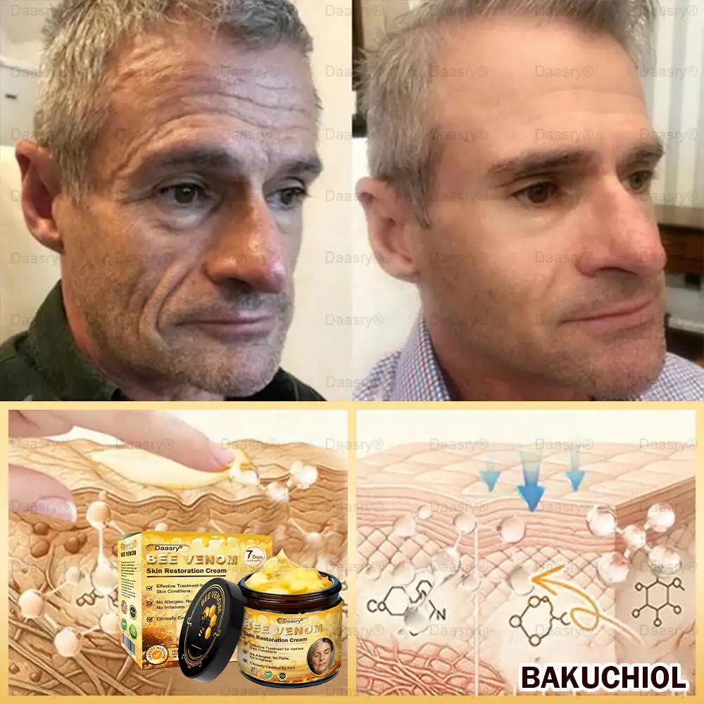 Daasry® Bee Venom Skin Repair & Anti-Aging Cream, Wrinkle Reduction, Hydrating, Brightening, Scar Healing, Sensitive Skin Relief, Even Tone